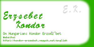 erzsebet kondor business card